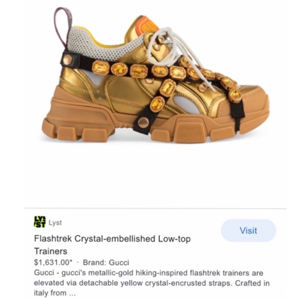 Rare๐ฅGucci FLASHTREK Crystal Embellished Sneakers - Picture 13 of 16